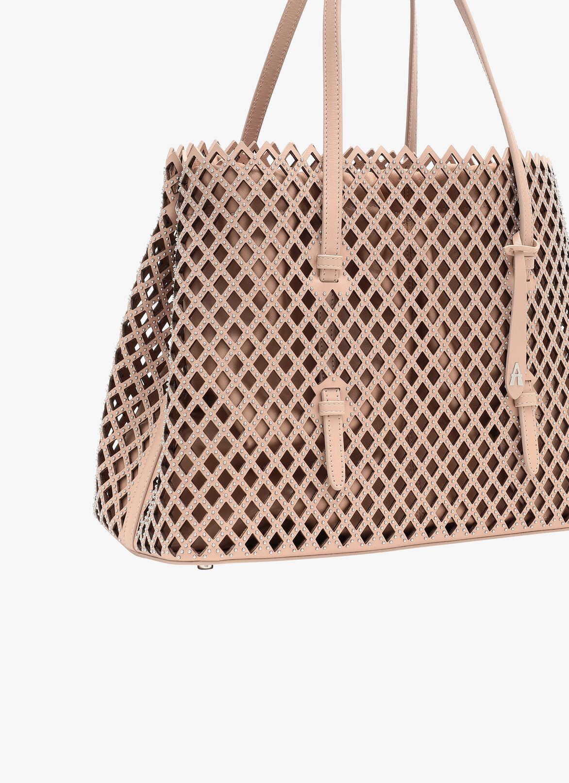 MINA MEDIUM CUIR LUX LOSANGE+CLOU SAND ALAÏA SANDY  MINA MEDIUM CUIR LUX LOSANGE+CLOU SAND